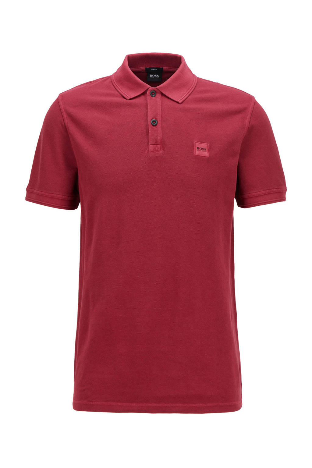 BOSS Casual slim fit polo donkerrood, Donkerrood