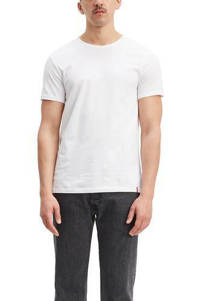 Set van 2 wit en grijze heren Levi's T-shirt van katoen met korte mouwen en ronde hals