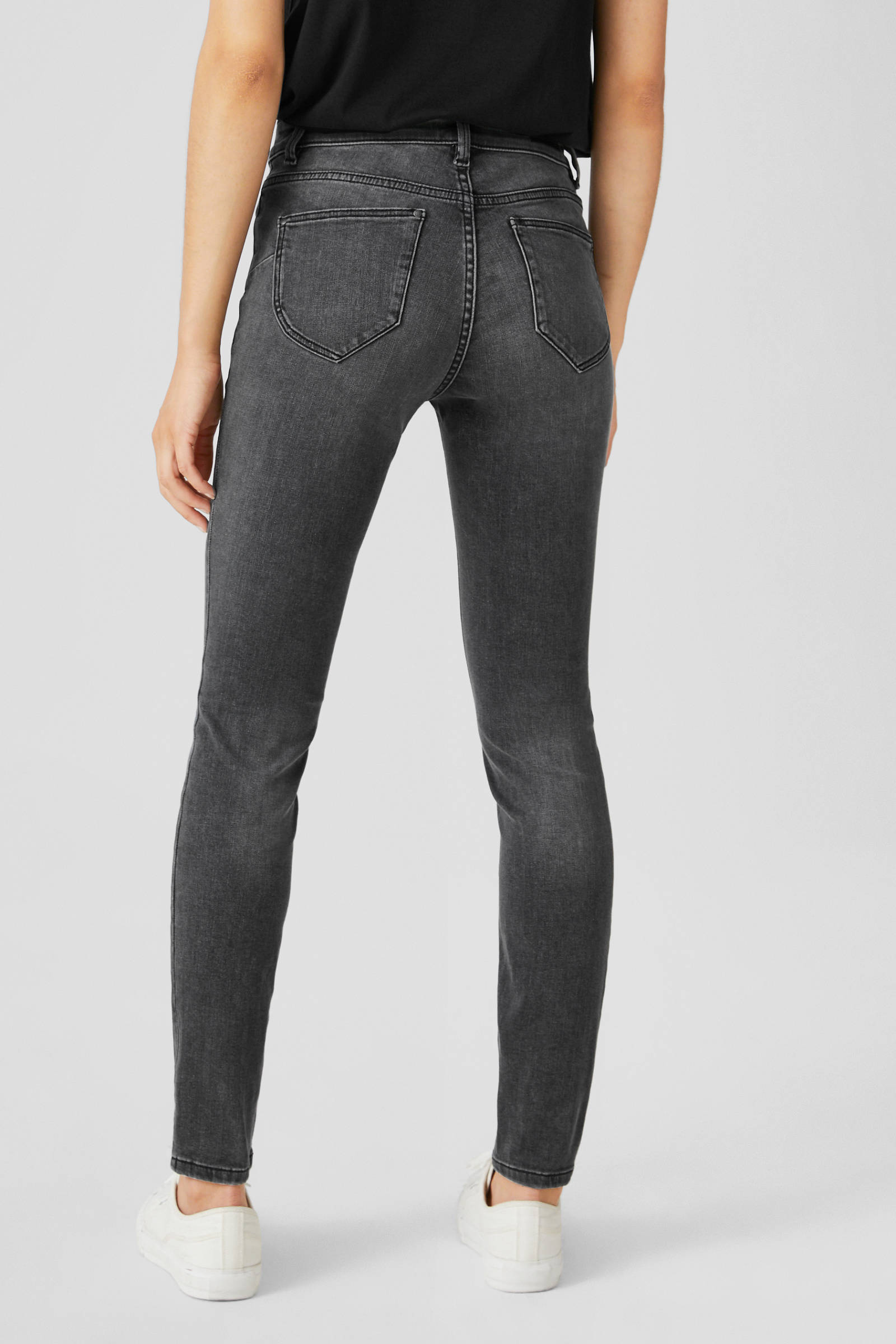 C\u0026A The Denim skinny jeans met biologisch katoen antraciet | wehkamp