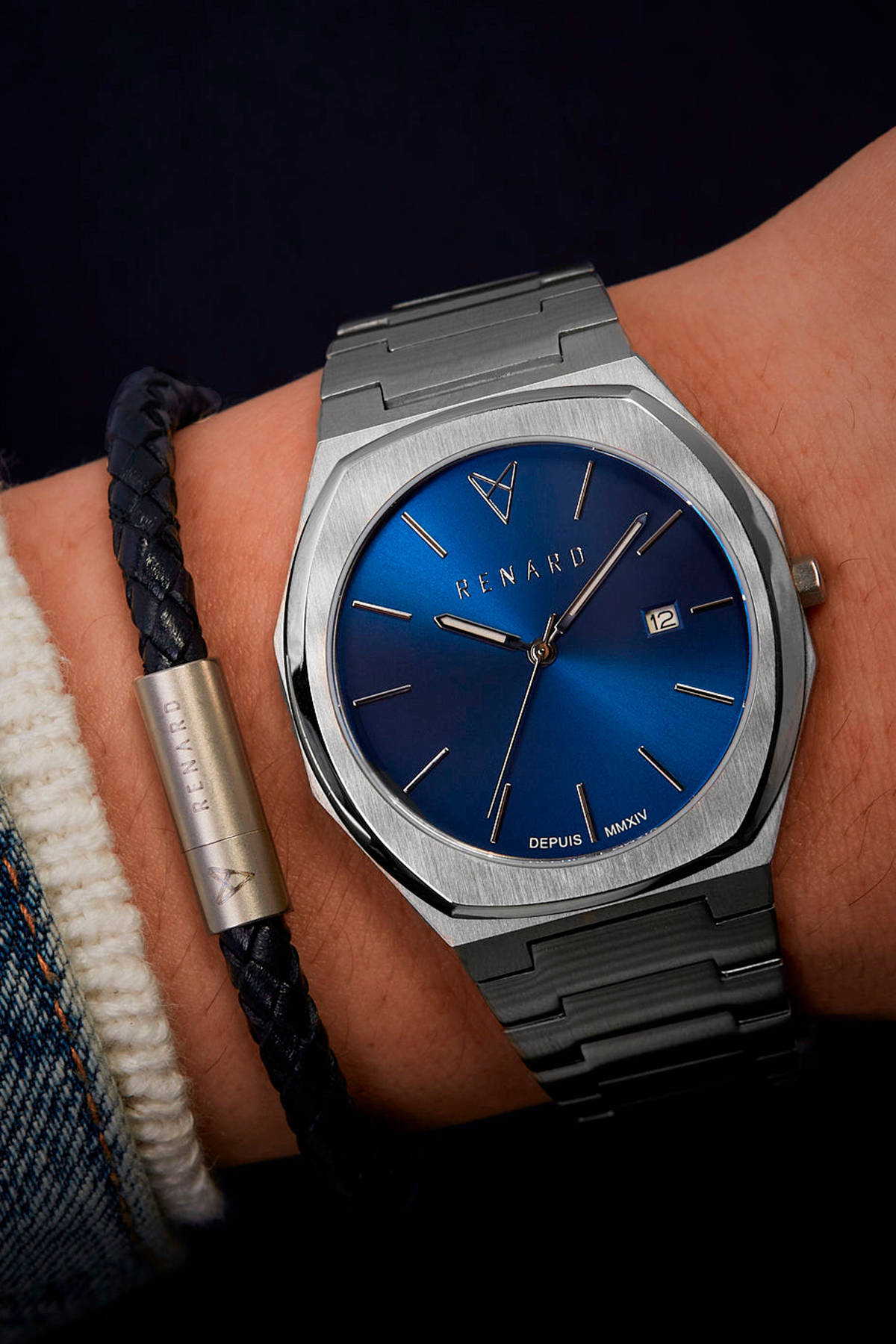 Zilver cheap blauw horloge