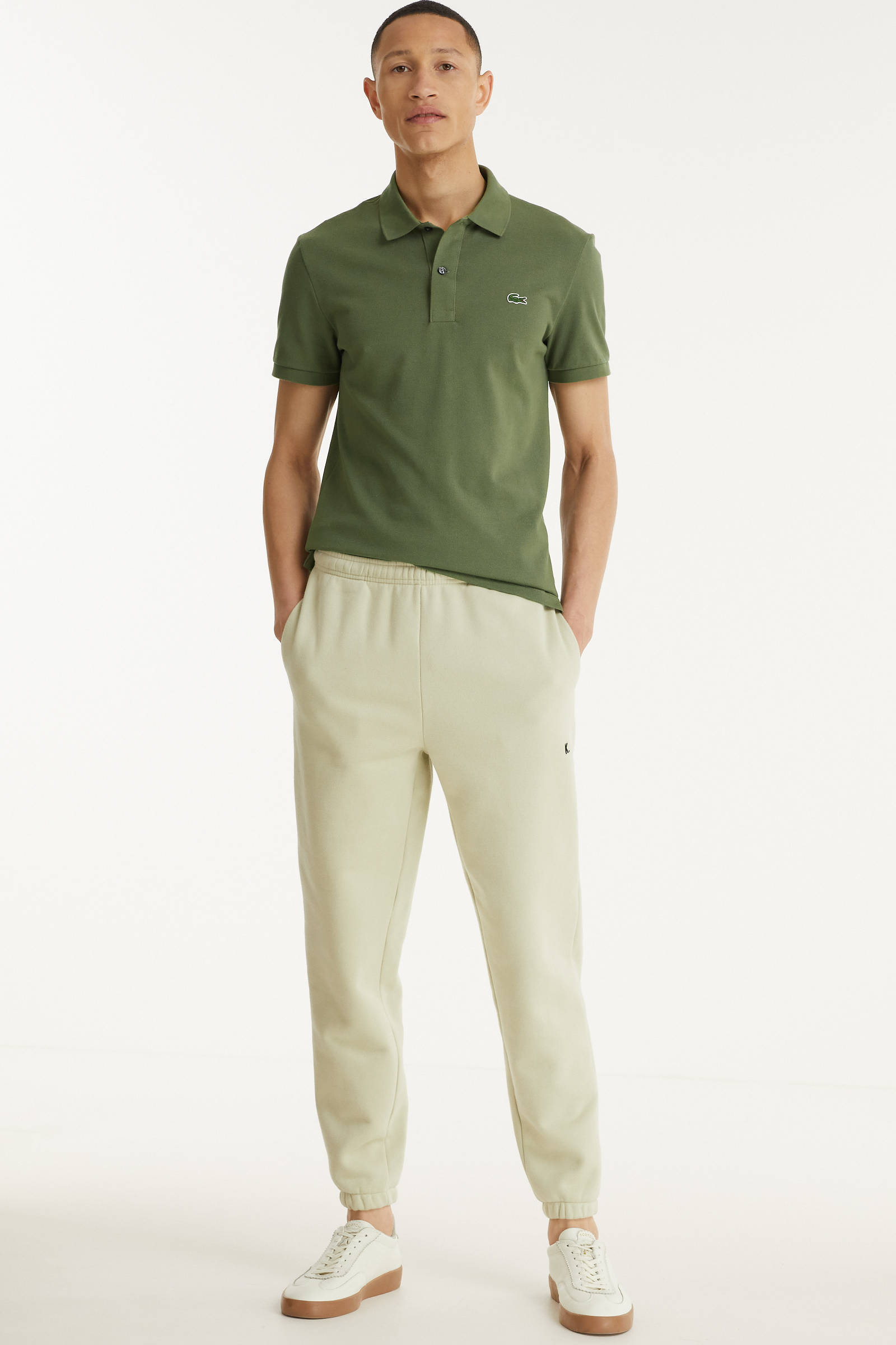 Lacoste slim fit polo met logo groen | wehkamp