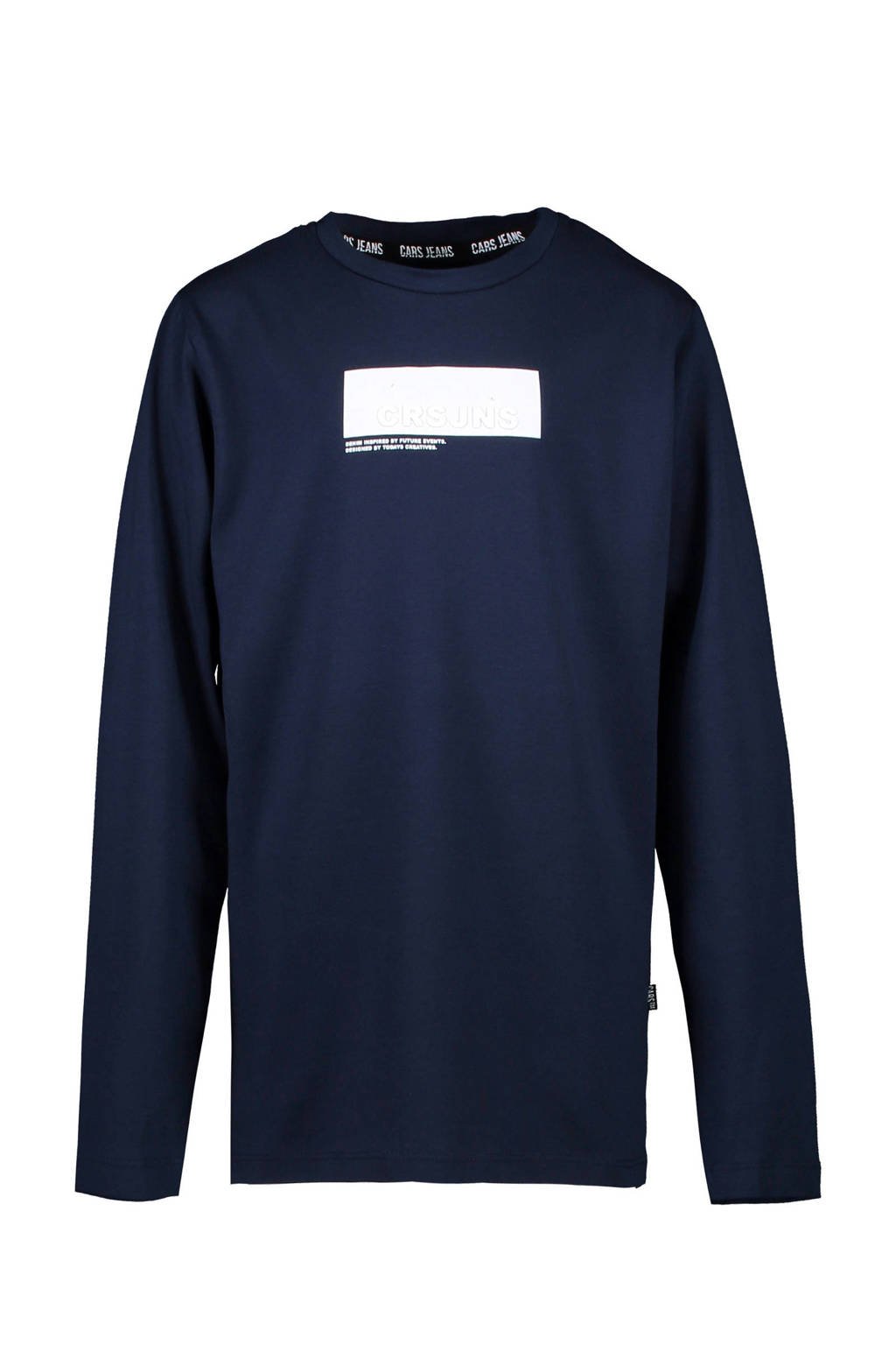 Cars longsleeve Johnes met logo donkerblauw/wit, Donkerblauw/wit