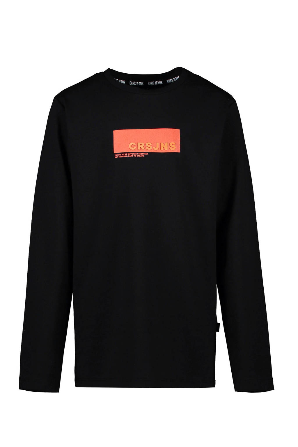 Cars longsleeve Johnes met logo zwart/oranje, Zwart/oranje