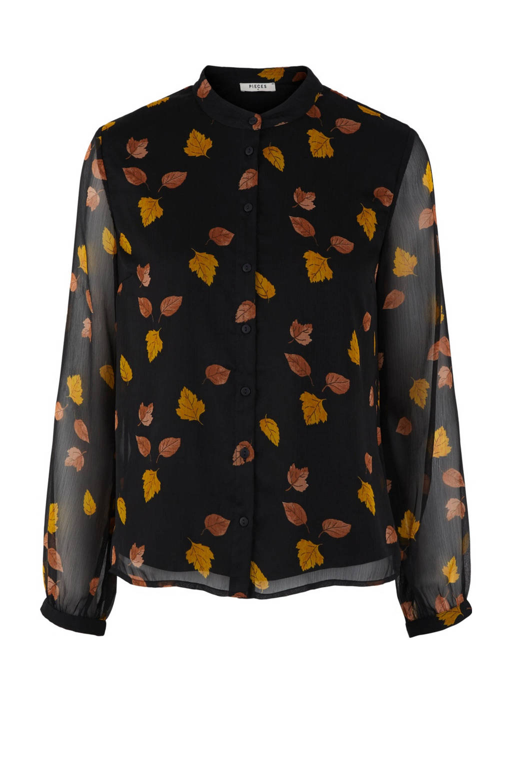 PIECES blouse met all over print zwart, Zwart