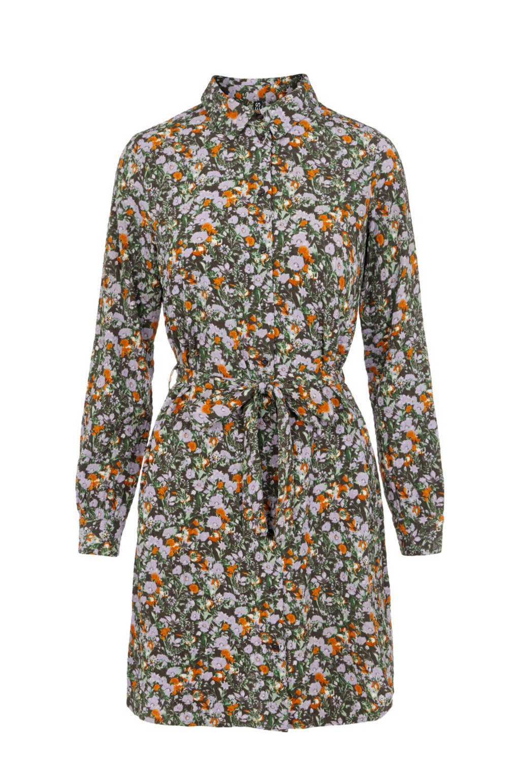 PIECES blousejurk met all over print zwart, Zwart