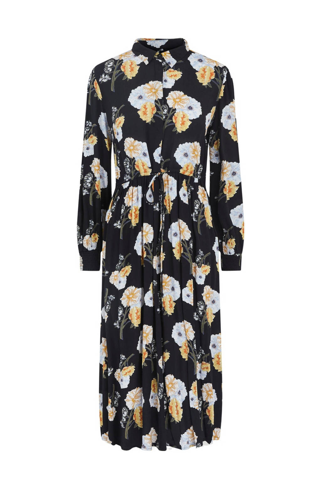 PIECES blousejurk met all over print zwart, Zwart