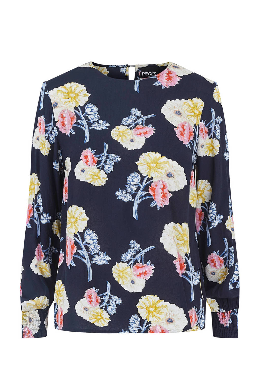 PIECES blouse met all over print blauw, Blauw