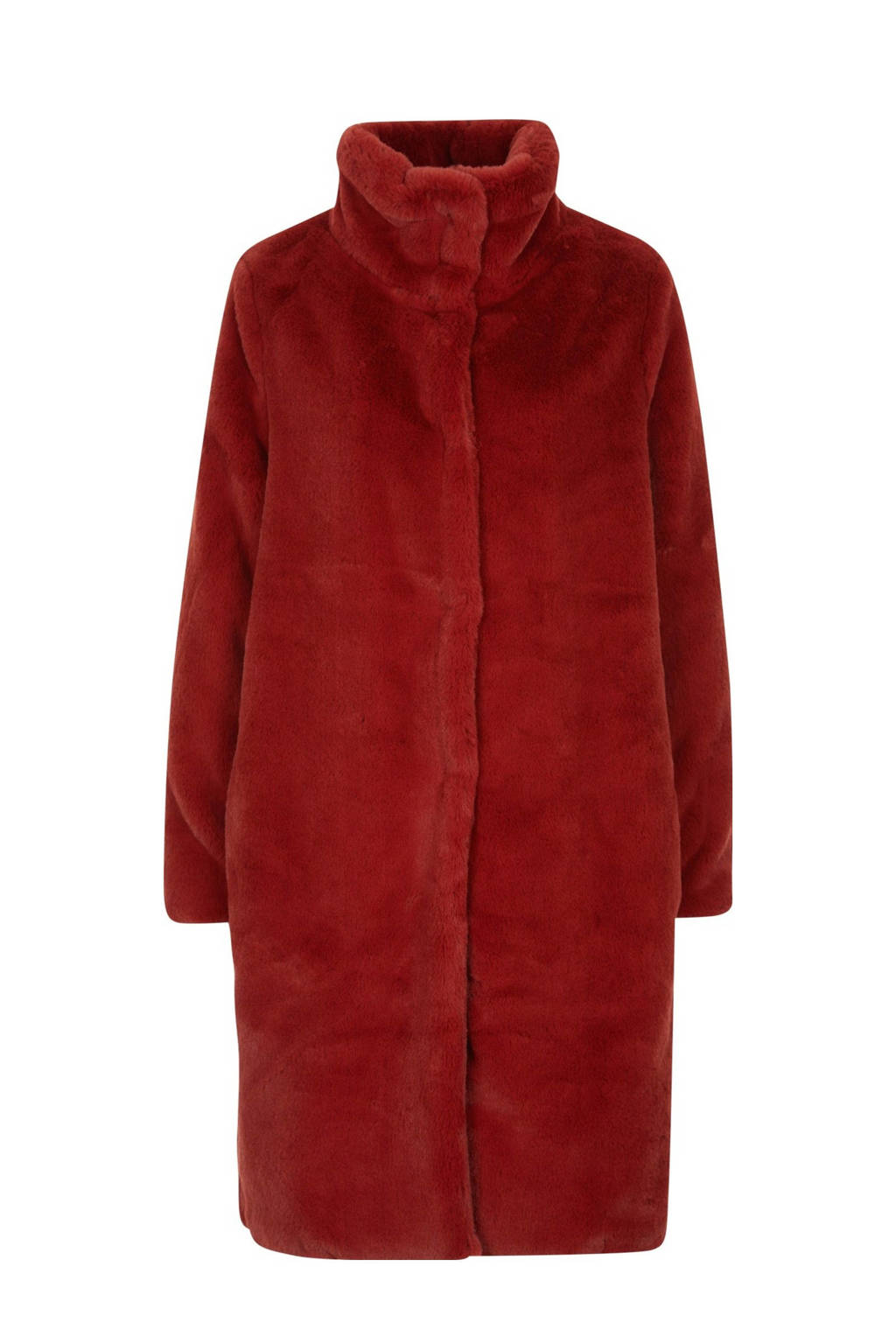 s.Oliver imitatiebont winterjas met panterprint rood, Rood