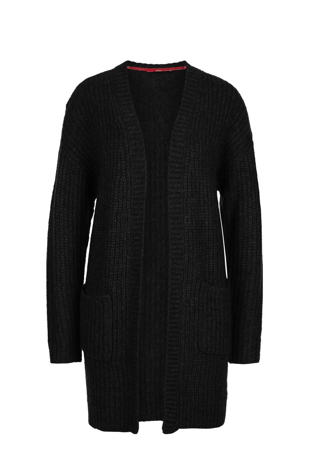s.Oliver grofgebreid vest zwart, Zwart