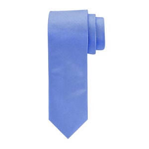 zijden stropdas blauw/wit