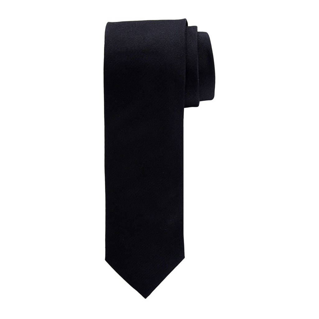 Profuomo zijden stropdas blauw/wit, Zwart
