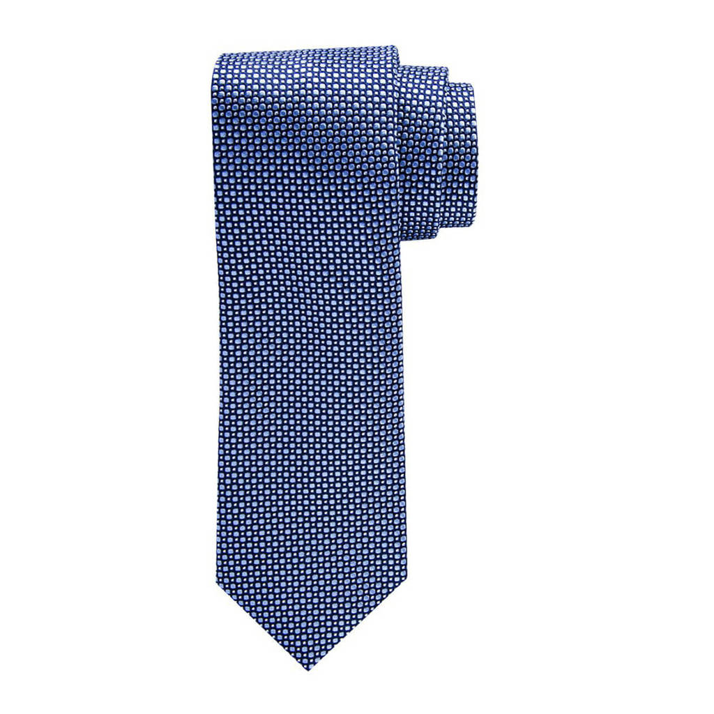 Profuomo zijden stropdas blauw/wit, Blauw