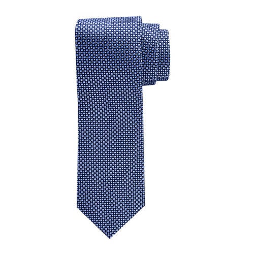 Profuomo zijden stropdas blauw/wit afbeelding
