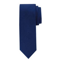 Profuomo zijden stropdas donkerblauw/wit, Donkerblauw/wit