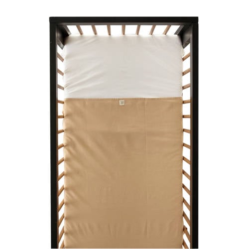 Petit Filippe linnen baby ledikantlaken 120x150 cm zand afbeelding
