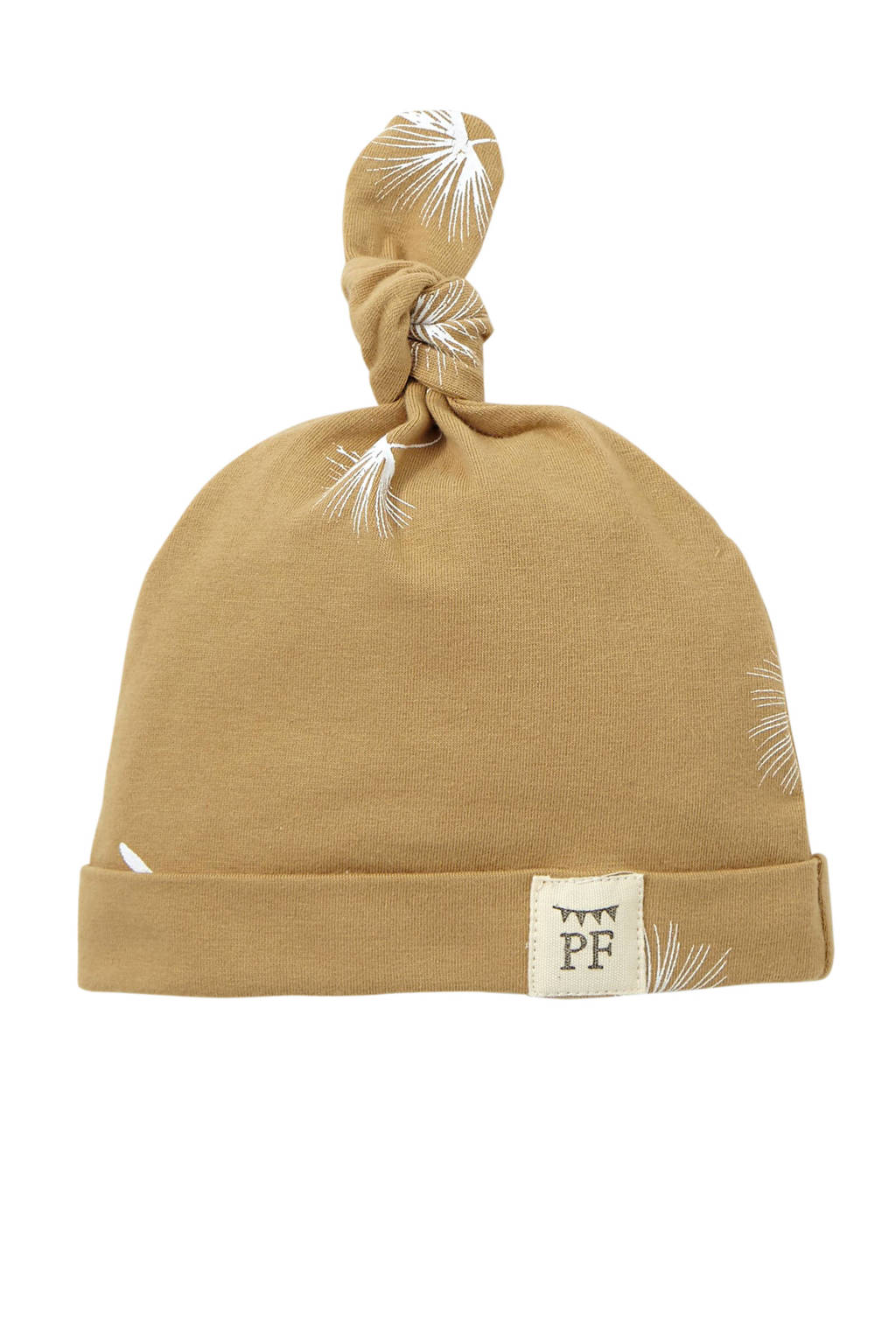 Petit Filippe baby muts Dandelion beige/wit