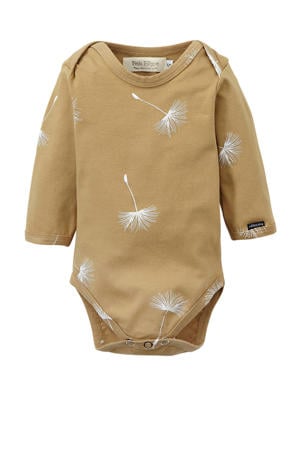 baby romper lange mouw Dandelion beige/wit