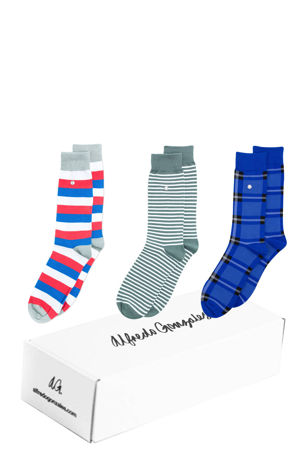 Alfredo Gonzales giftbox sokken - set van 3 President multi, Blauw/groen/rood