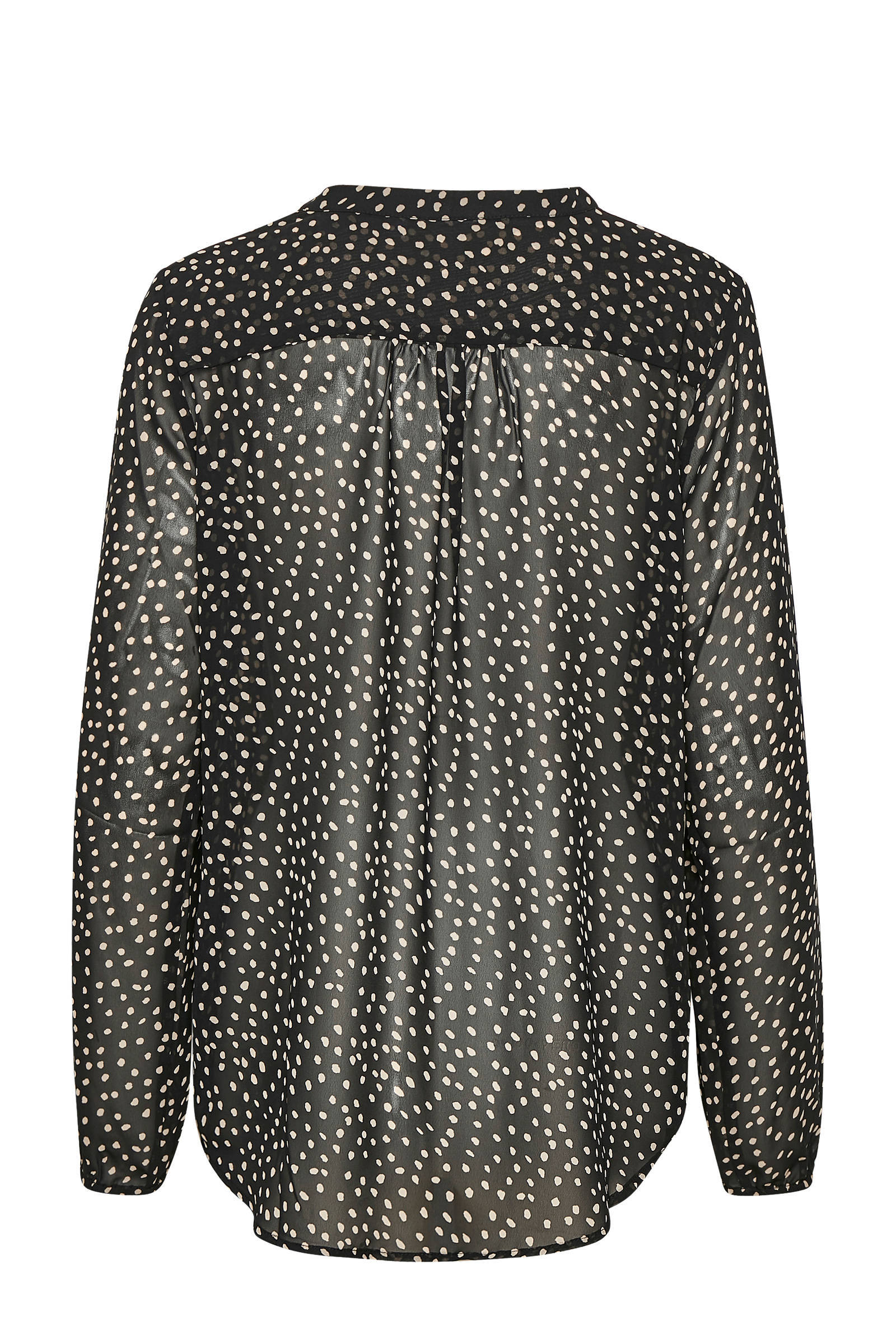 semi transparante top Allie met stippen zwart semi transparante top Allie met stippen zwart