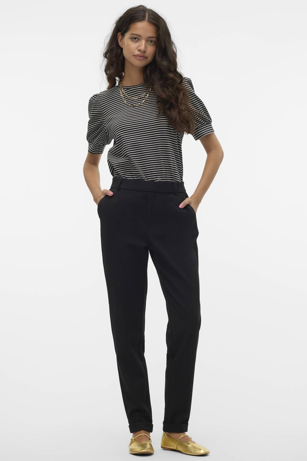 VERO MODA slim fit pantalon VMMAYA zwart