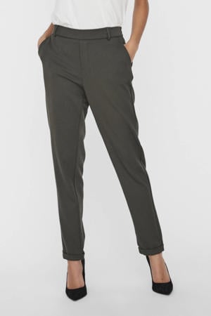 slim fit pantalon Maya donkergroen