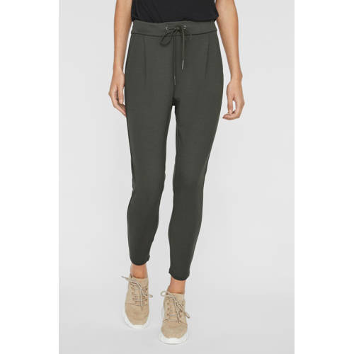 VERO MODA high waist tapered fit broek VMEVA antraciet afbeelding