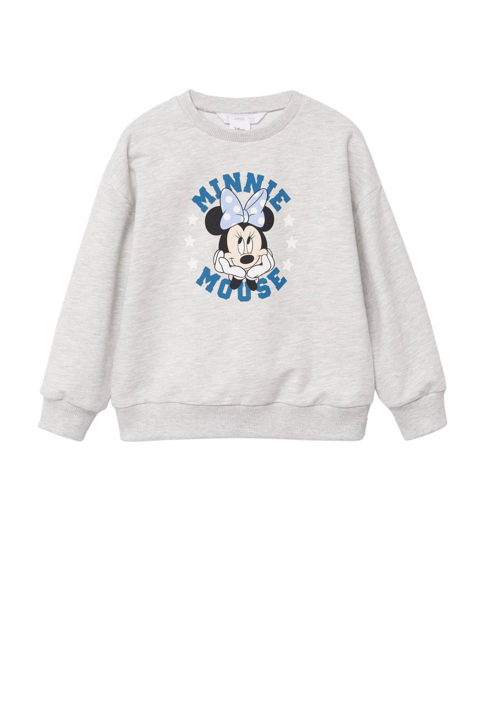 Mango Kids Minnie Mouse sweater met printopdruk lichtgrijs Mango Kids Minnie Mouse sweater met printopdruk lichtgrijs