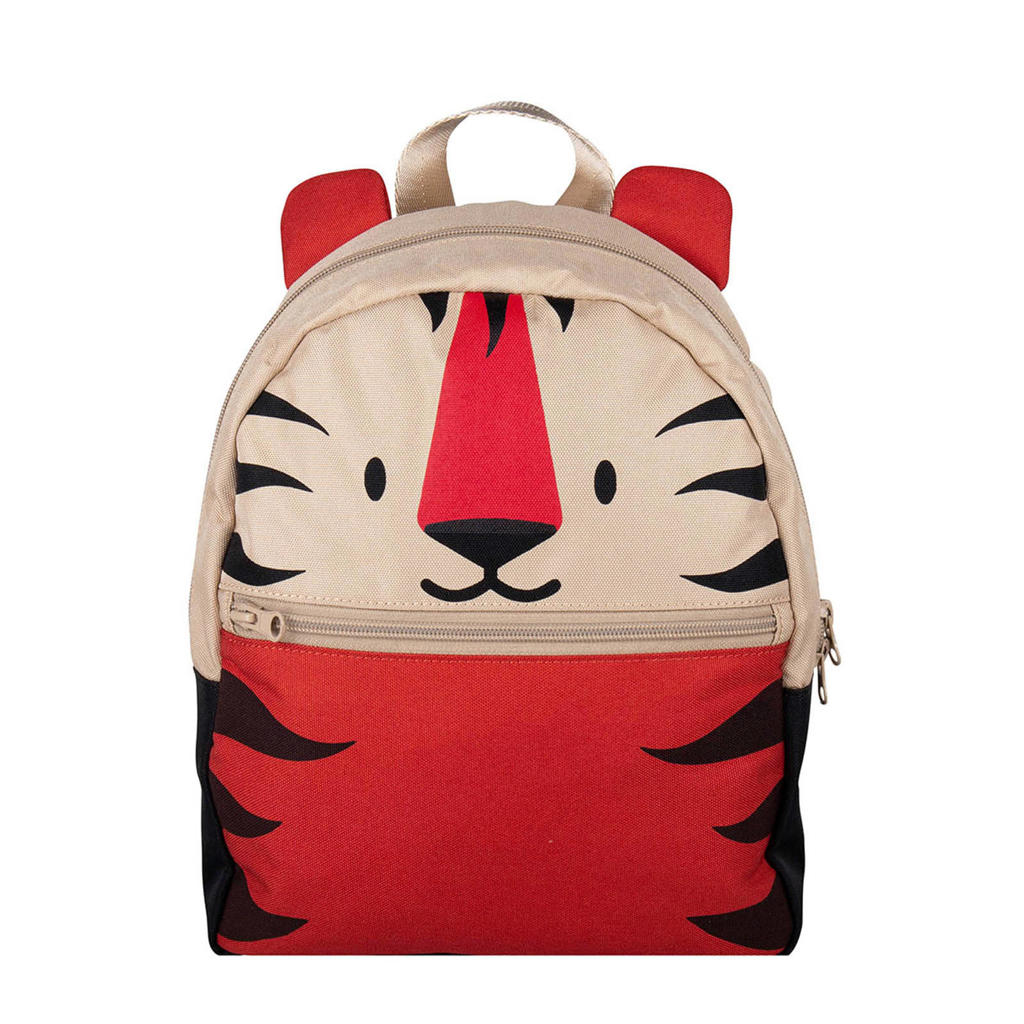 The Little Green Bag  rugzak Fauna Tiger beige/rood