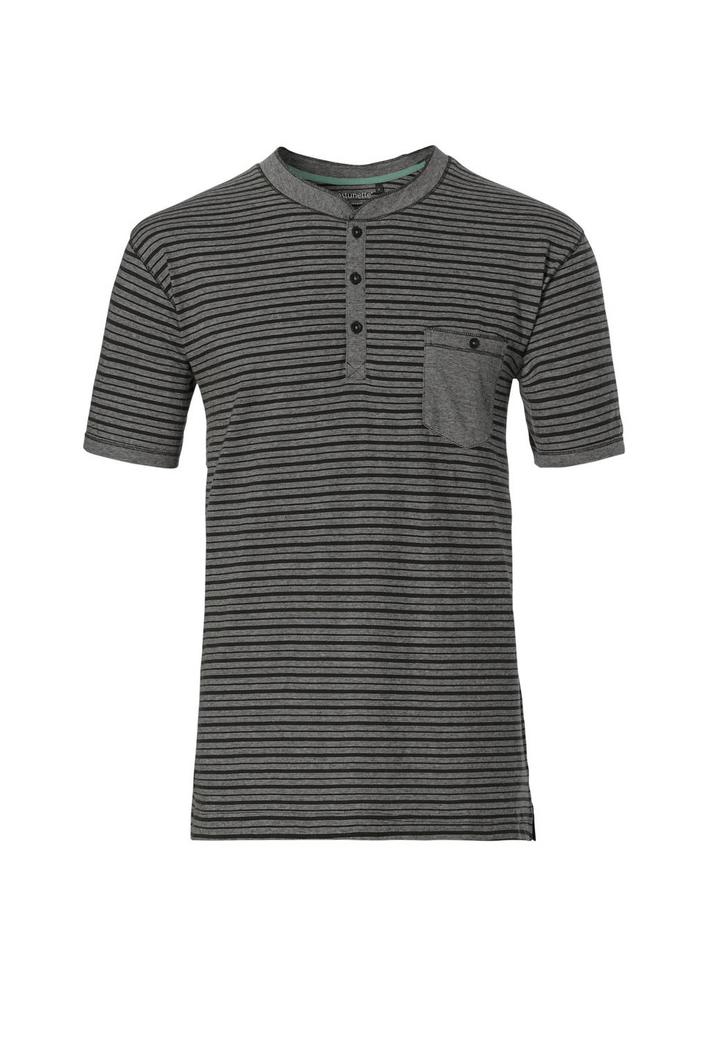Pastunette for men gestreepte pyjamatop grijs/donkergrijs, Grijs/donkergrijs
