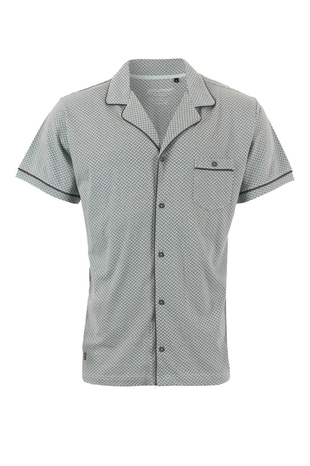 Pastunette for men jersey pyjamatop met knoopsluiting lichtgroen, Lichtgroen