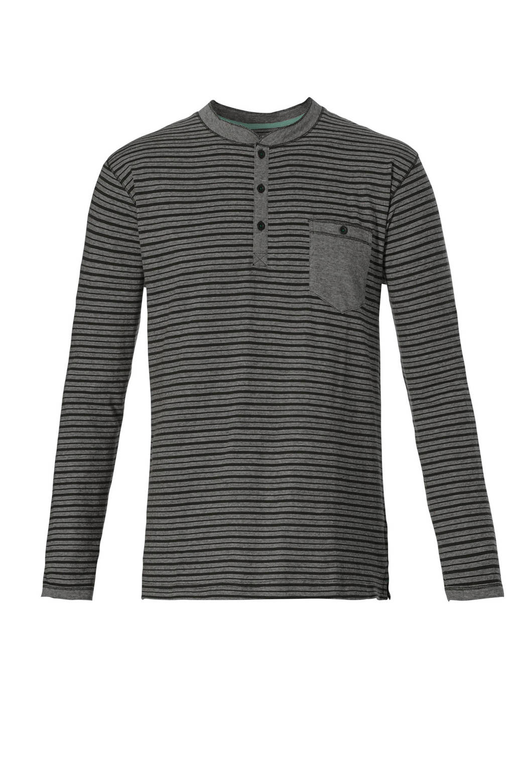 Pastunette for men gestreepte pyjamatop grijs/donkergrijs, Grijs/donkergrijs