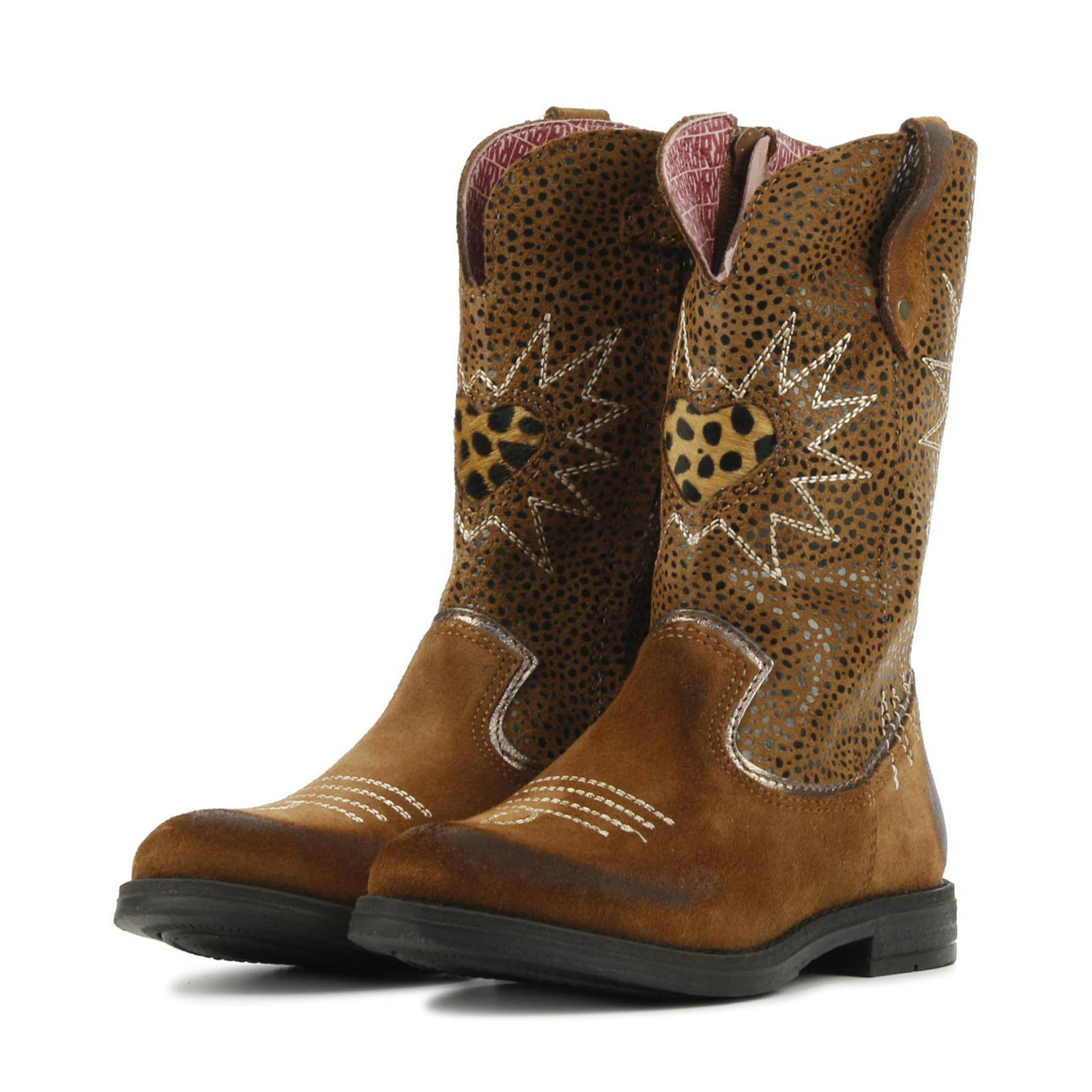 Red Rag Dames Laarzen Beige sue studs 3/4 western lrs | Van den Assem