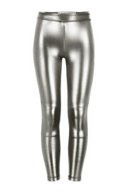 thumbnail: Zilverkleurige meisjes 4PRESIDENT imitatieleren legging Paris metalic met slim fit, regular waist en effen