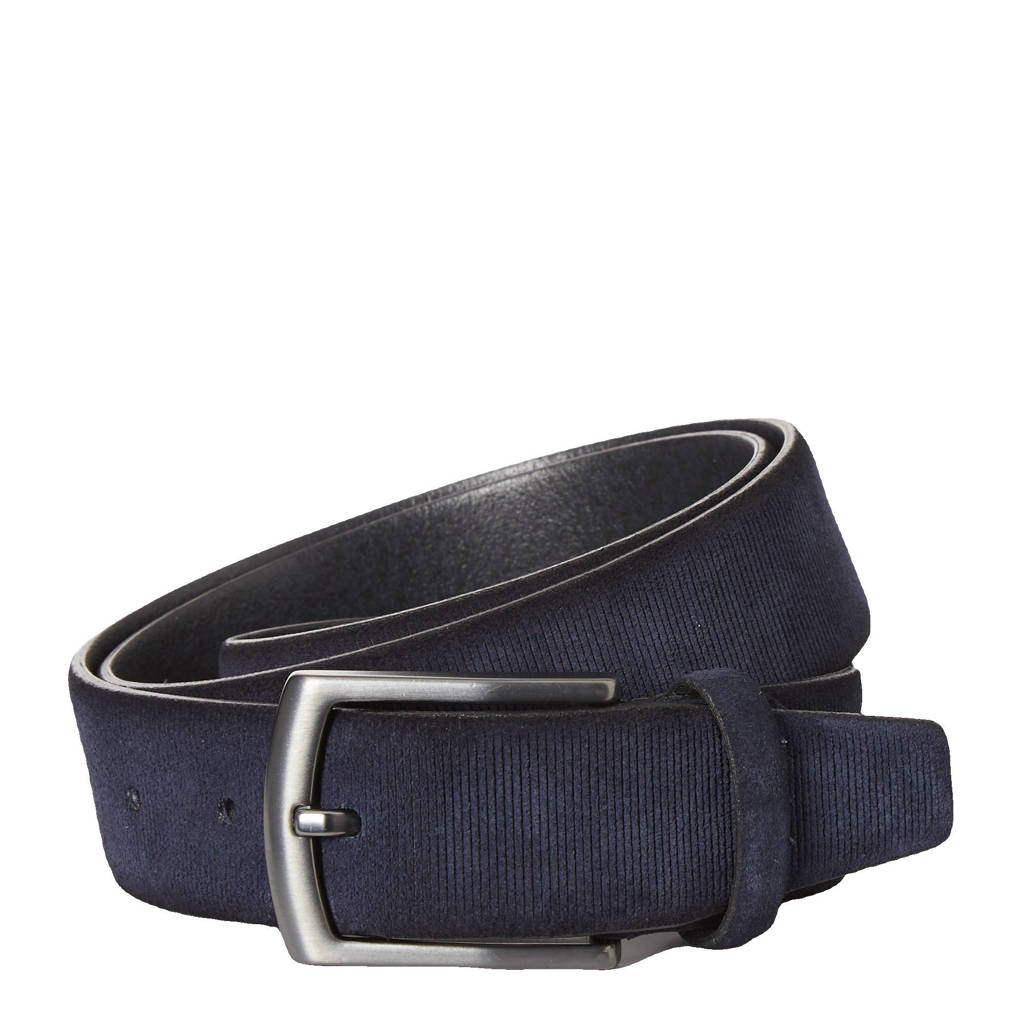 LERROS leren riem donkerblauw, Donkerblauw