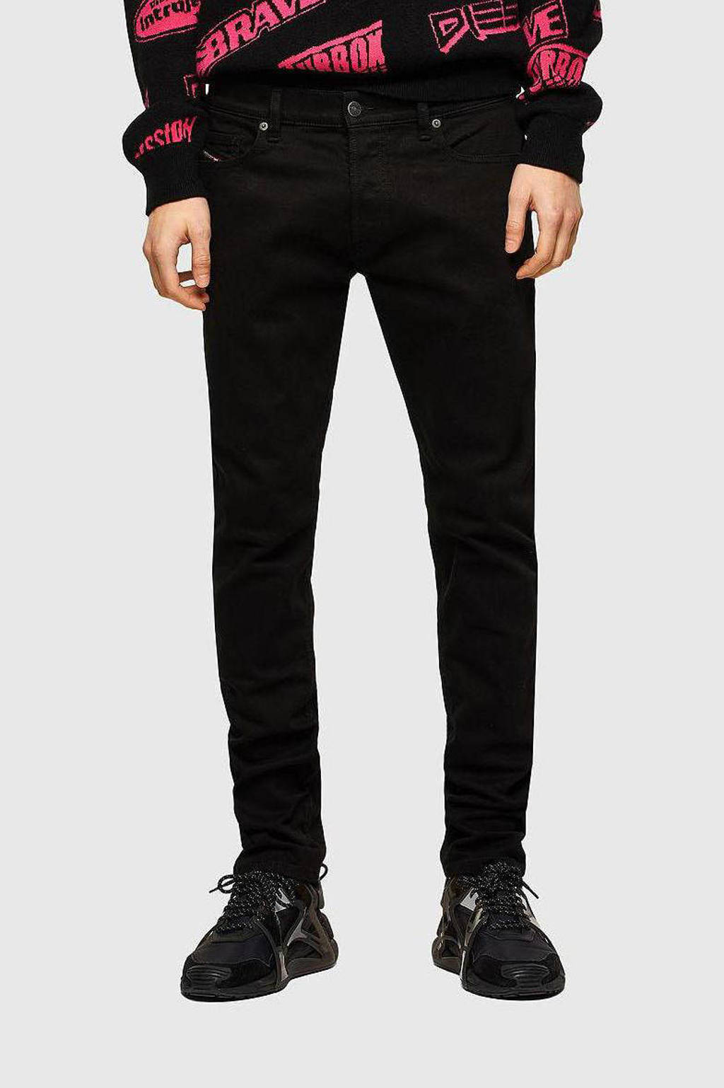 Diesel slim fit jeans D-Luster zwart, Zwart
