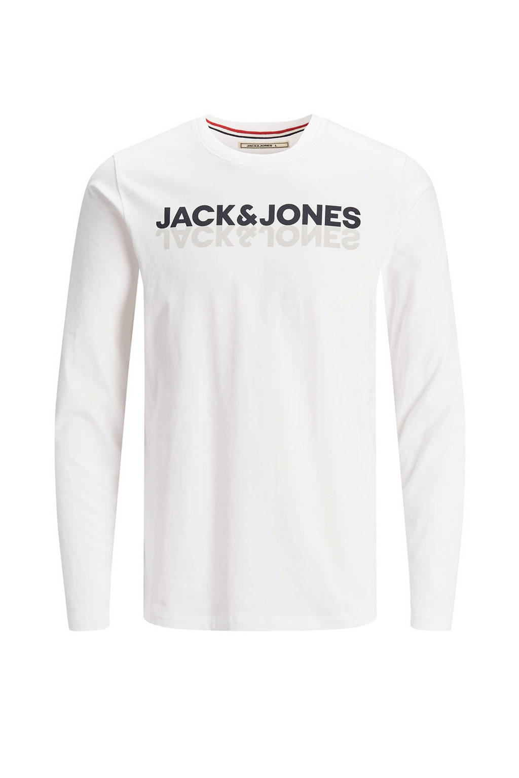 JACK & JONES longsleeve met printopdruk wit, Wit