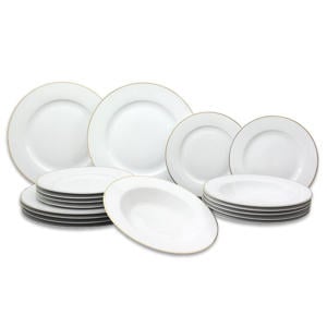 Wehkamp Studio Tavola Serviesset Wit/Goud (18-Delig) aanbieding Wehkamp Studio Tavola Serviesset Wit/Goud (18-Delig) aanbieding