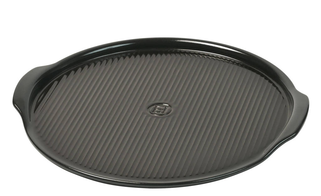 Emile Henry Pizzasteen (40 cm) Fusain, Antraciet