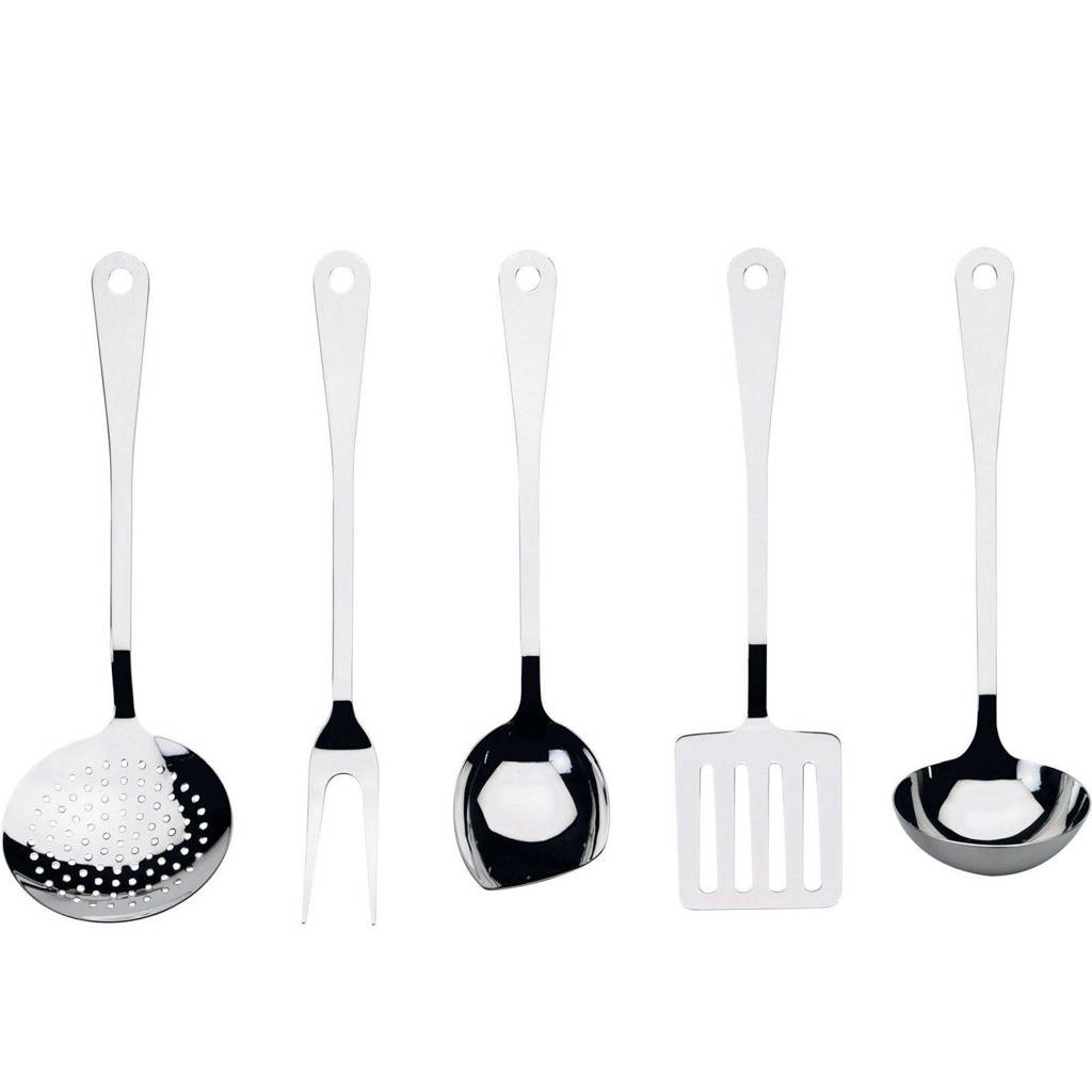 Alessi Keukengereedschap (5-Delig), Zilverkleurig