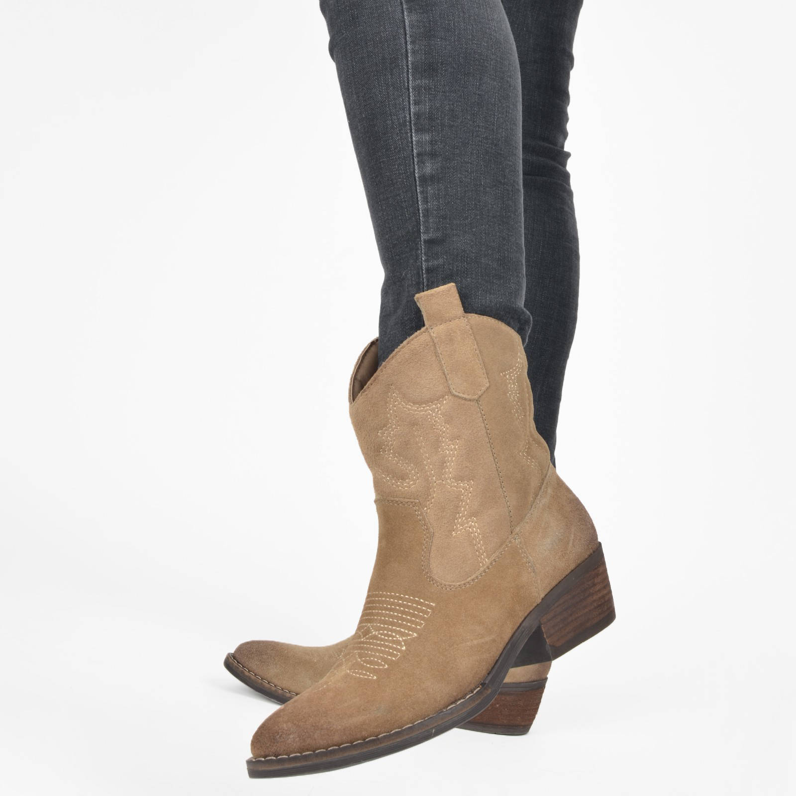 PS Poelman Bila suède cowboylaarzen beige | wehkamp