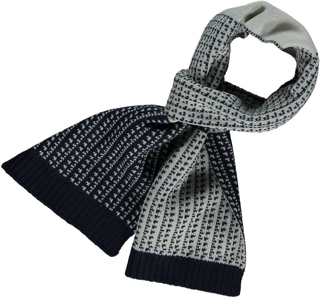 Sarlini sjaal ruit grijs/zwart, multi navy
