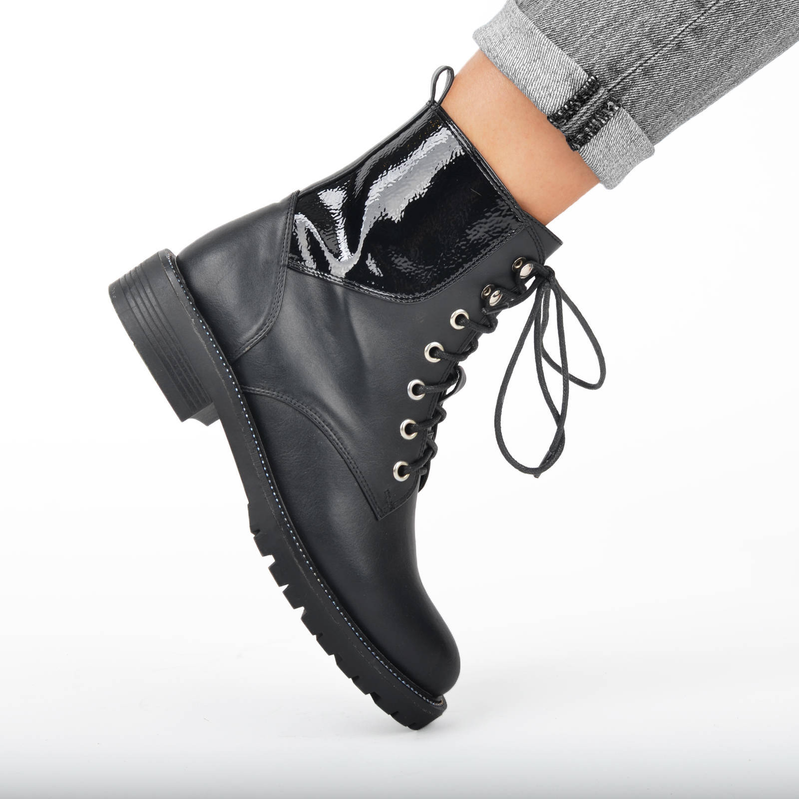 PS Poelman Dunga veterboots zwart | wehkamp