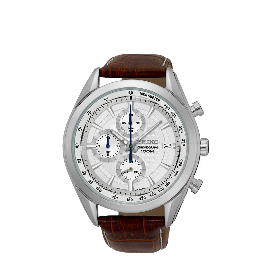 Seiko chronograaf SSB181P1 zilverkleur, Zilver
