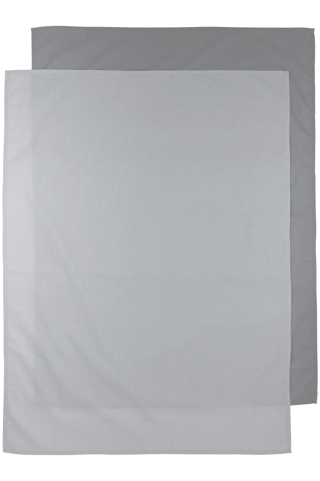 Meyco baby wieglaken - set van 2 75x100 cm Uni grijs/lichtgrijs