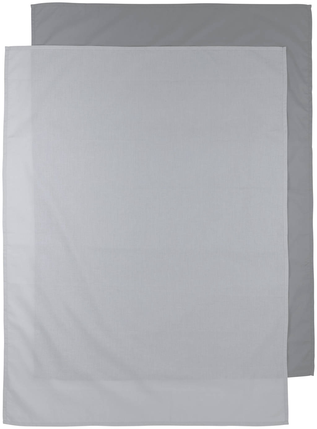 Meyco baby wieglaken - set van 2 75x100 cm Uni grijs/lichtgrijs, Grijs
