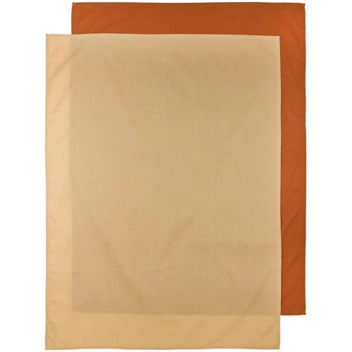 Meyco baby wieglaken - set van 2 75x100 cm Uni camel/warm sand afbeelding