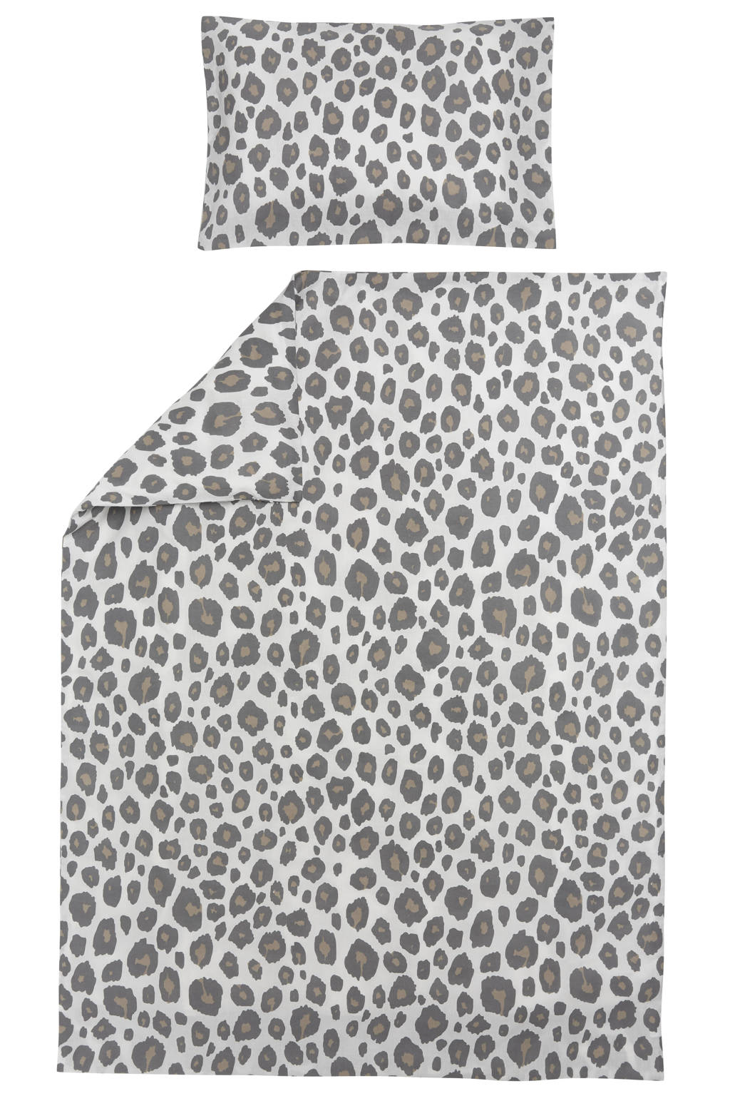 Meyco ledikant dekbedovertrek + kussensloop 100x135 cm Panter neutral, Panterprint