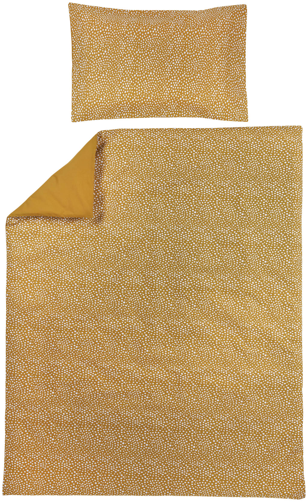 Meyco ledikant dekbedovertrek + kussensloop 100x135 cm Cheetah/Uni honey gold, Goud