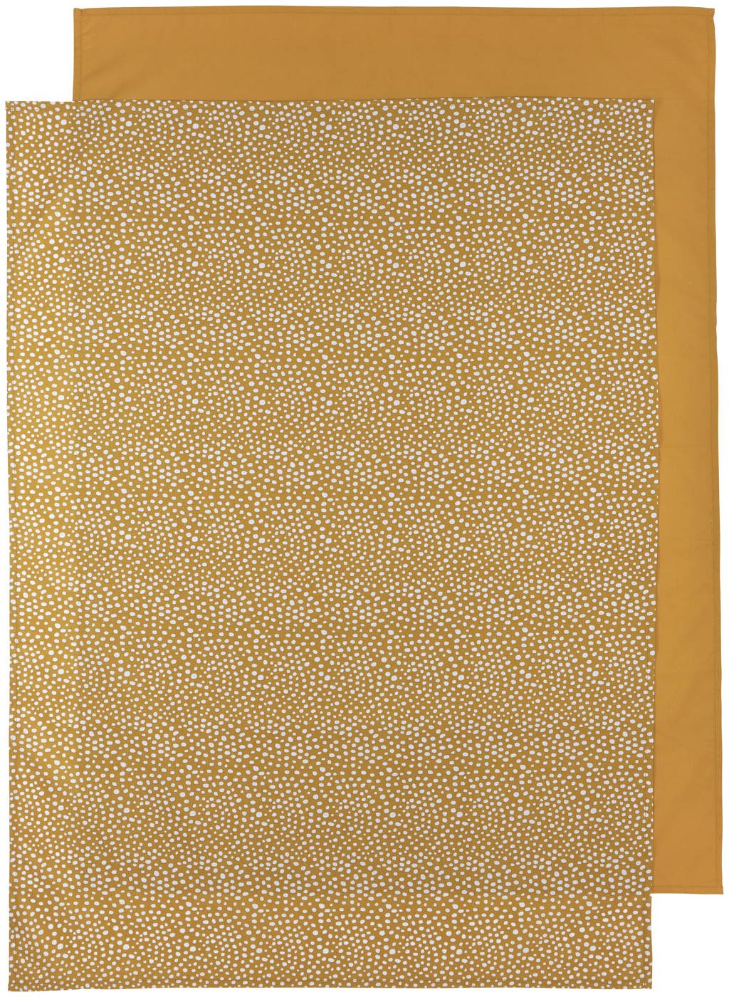 Meyco baby wieglaken - set van 2 Cheetah/Uni 75x100 cm honey gold