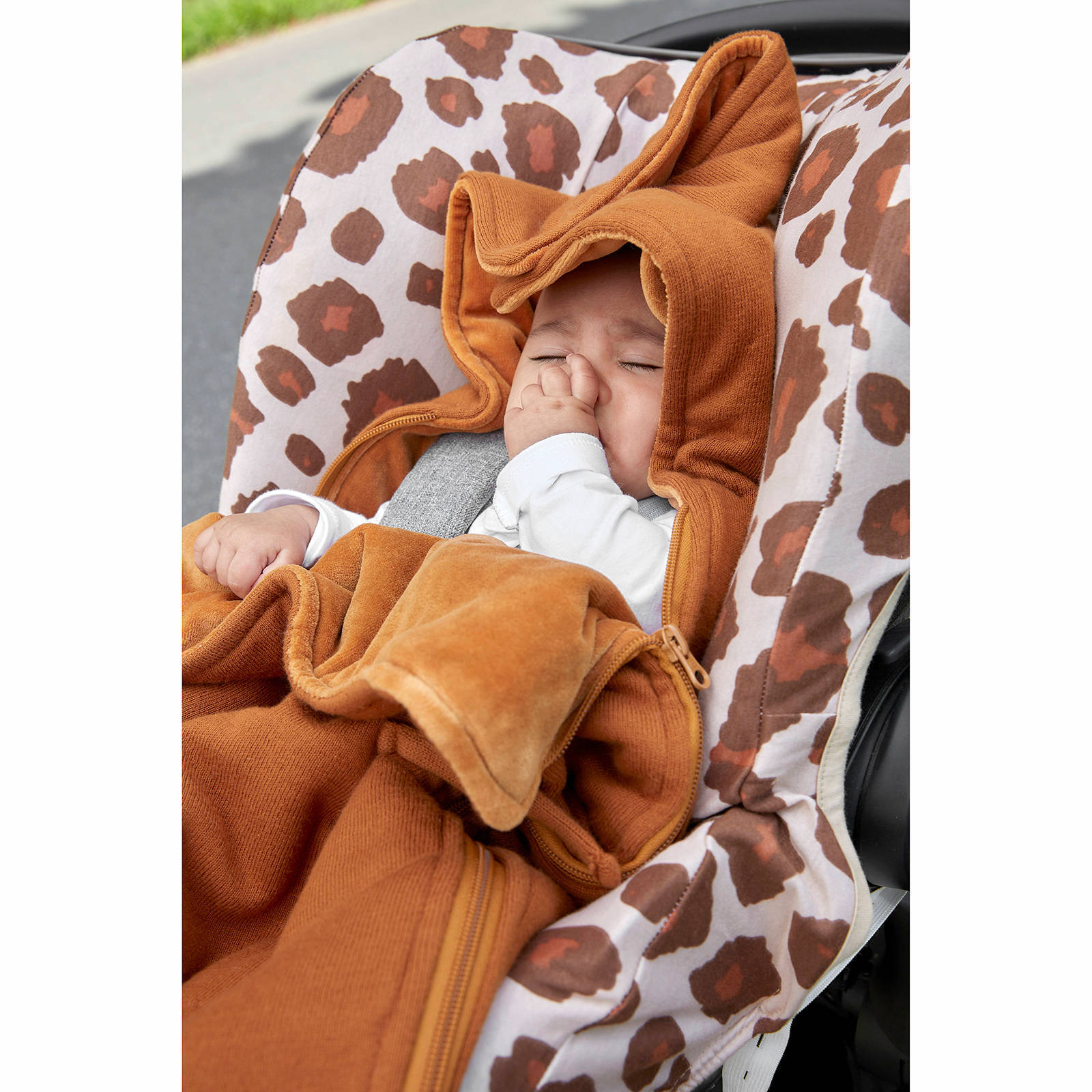 Meyco autostoelhoes groep 0 panter camel | wehkamp